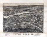 1877 Panoramic Map of South Berwick York County Maine