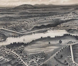 1877 Panoramic Map of South Berwick York County Maine