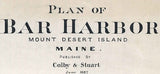 1887 Map of Bar Harbor Mount Desert Island Maine