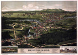 1888 Panoramic Map of Bridgton Maine