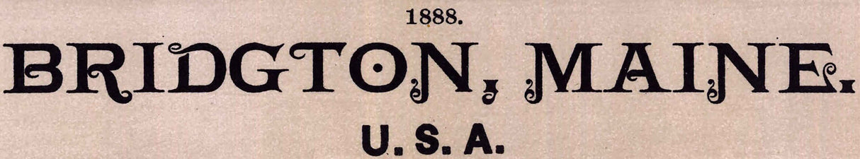 1888 Panoramic Map of Bridgton Maine