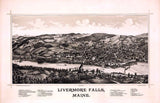 1889 Panoramic Map of Livermore Falls Maine