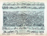 1895 Panoramic Map of Hempstead Long Island New York