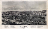 1896 Panoramic Map of Dixfield Maine