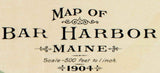 1904 Map of Bar Harbor Maine - Duck Brook to The Ovens - Bear Brook to Schooner Head