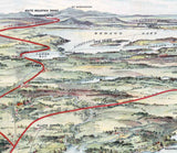 1906 Panoramic Map of Casco Bay Portland Maine