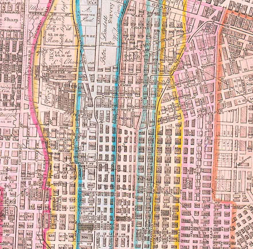 1861 Map of St Louis Missouri