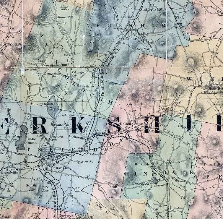 1871 Map of Berkshire County Massachusetts