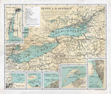 1898 Map of Lake Erie and Lake Ontario