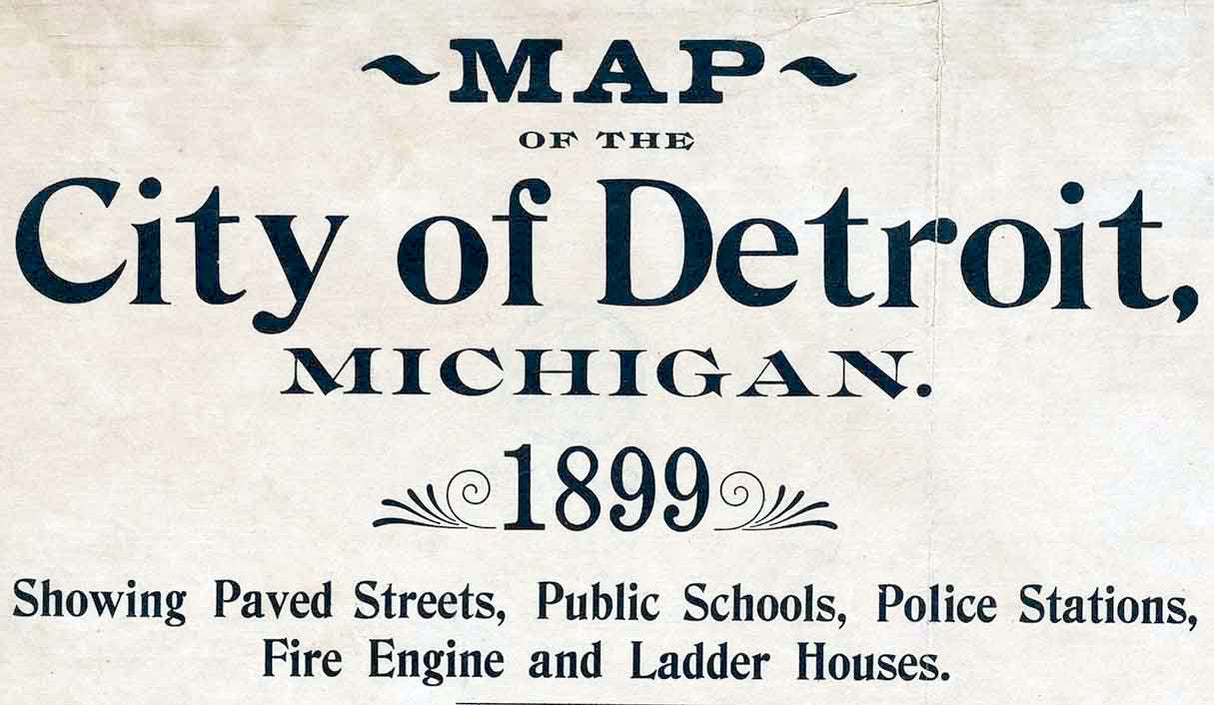 1899 Map of Detroit Michigan