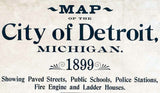 1899 Map of Detroit Michigan