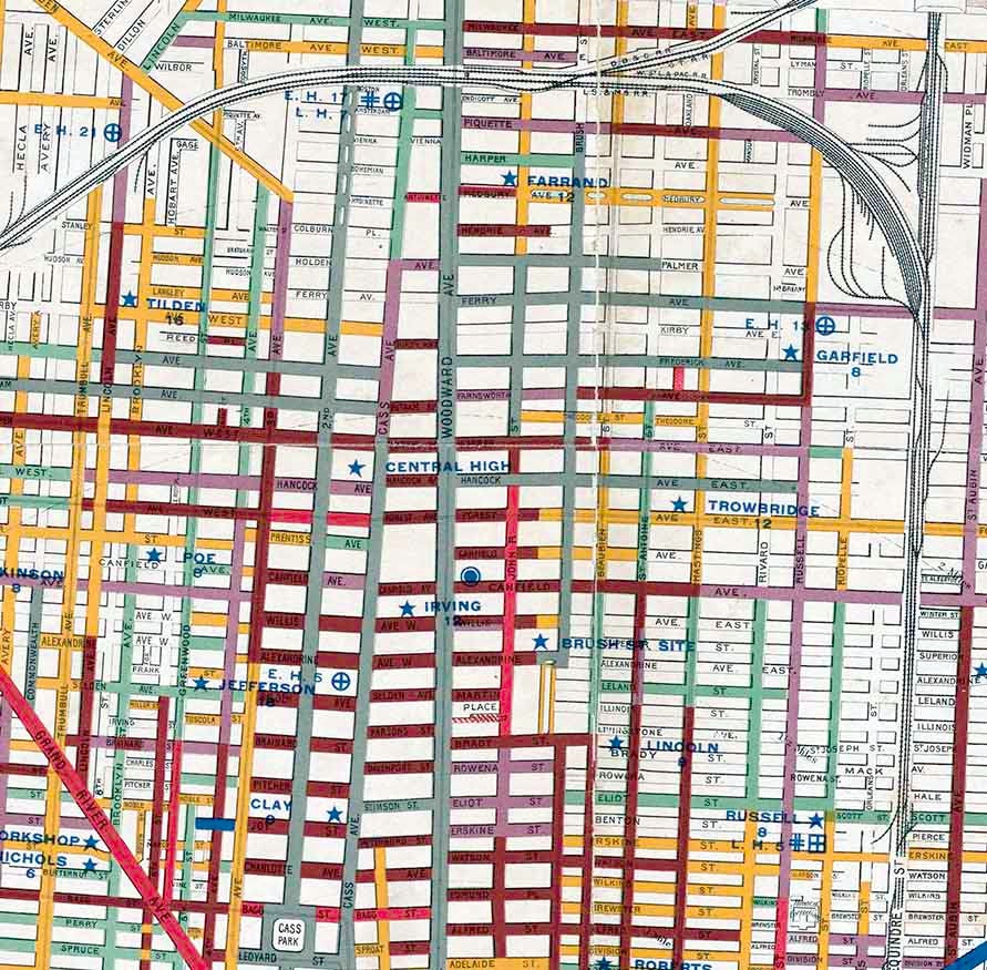 1899 Map of Detroit Michigan