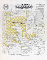 1870 Farm Line Map of Callahan County Texas