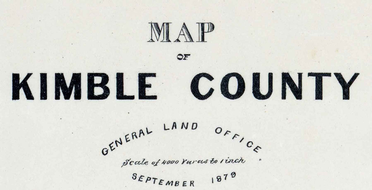 1879 Farm Line Map of Kimble County Texas