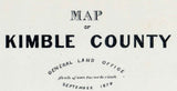 1879 Farm Line Map of Kimble County Texas