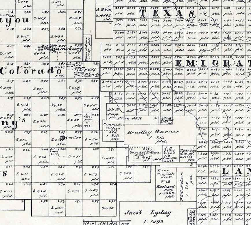 1880 Farm Line Map of Throckmorton County Texas