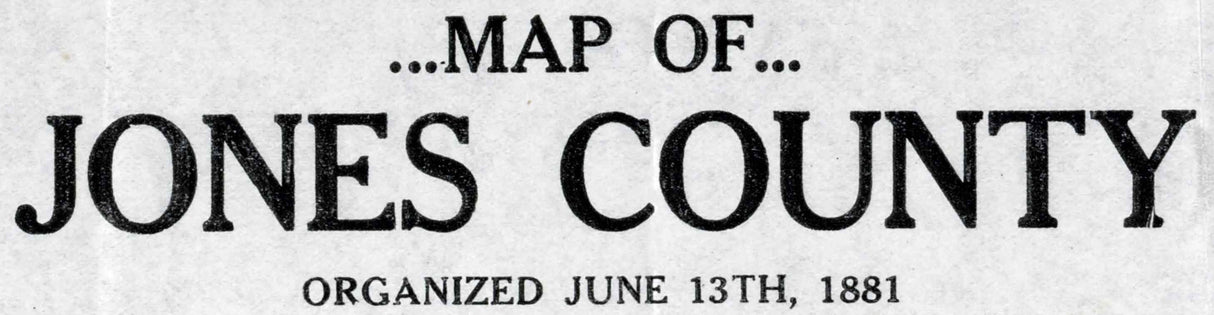 1881 Farm Line Map of Jones County Texas