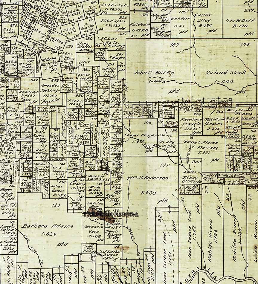 1918 Farm Line Map of Gillespie County Texas