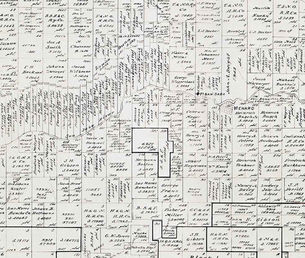 1894 Farm Line Map of Menard County Texas