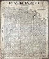 1897 Farm Line Map of Concho County Texas