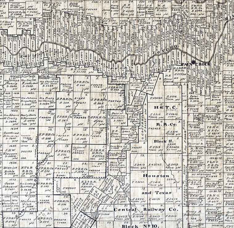 1897 Farm Line Map of Concho County Texas