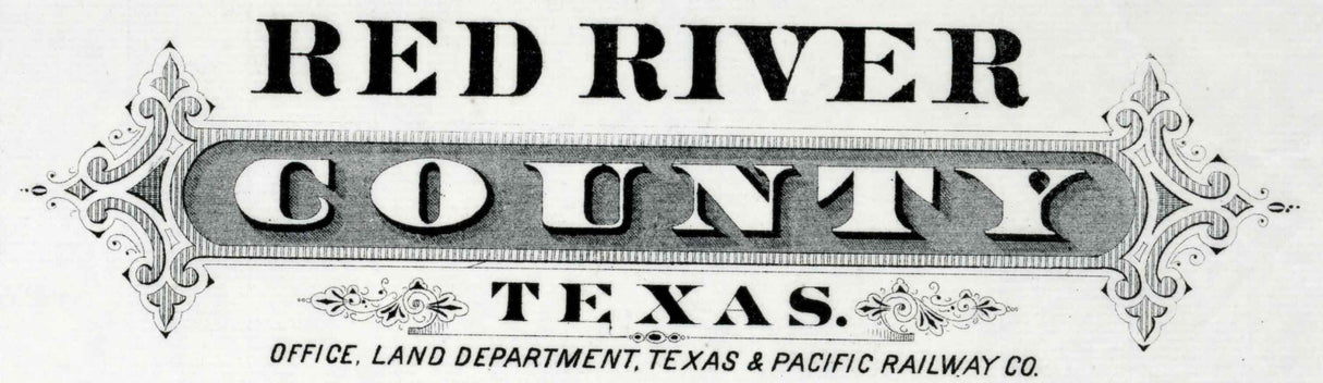 1870 Farm Line Map of Red River County Texas