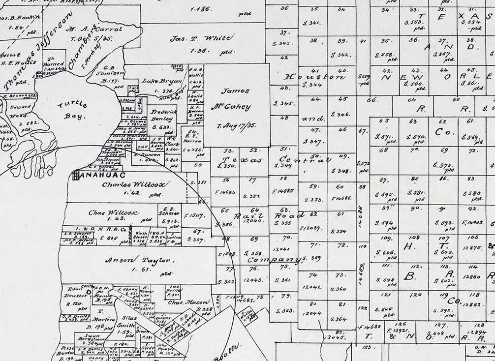 1879 Farm Line Map of Chambers County Texas