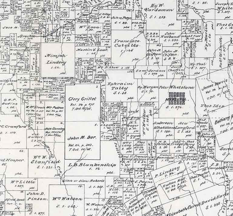 1879 Farm Line Map of Harrison County Texas