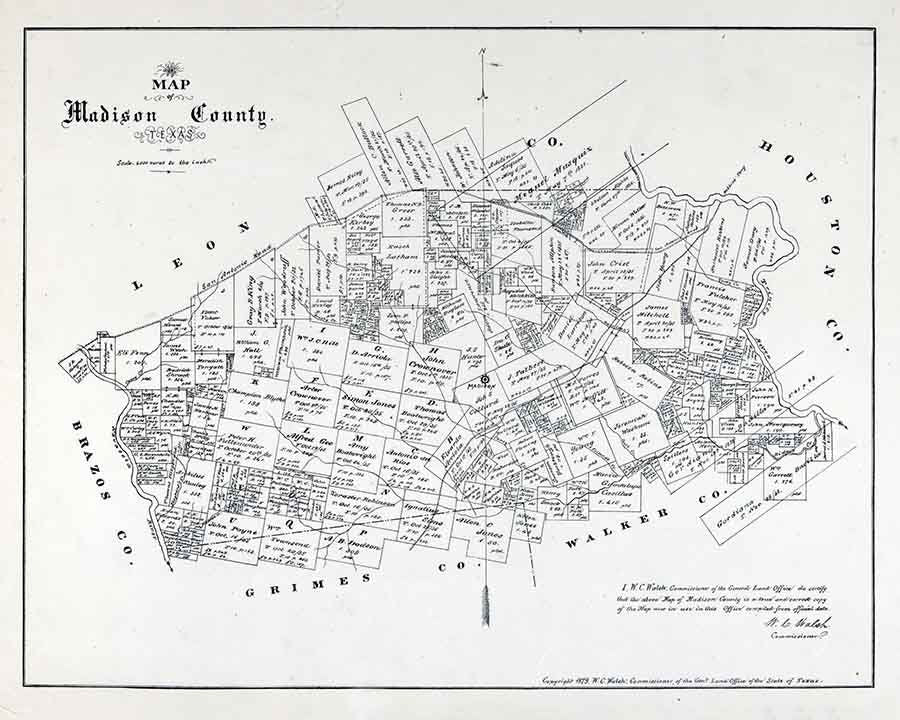 1879 Farm Line Map of Madison County Texas