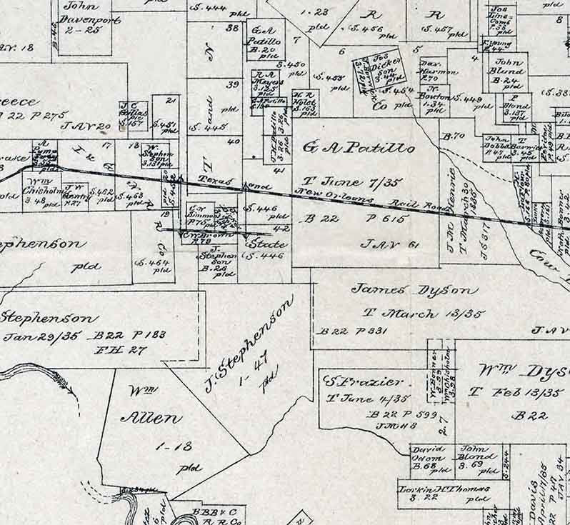 1880 Farm Line Map of Orange County Texas