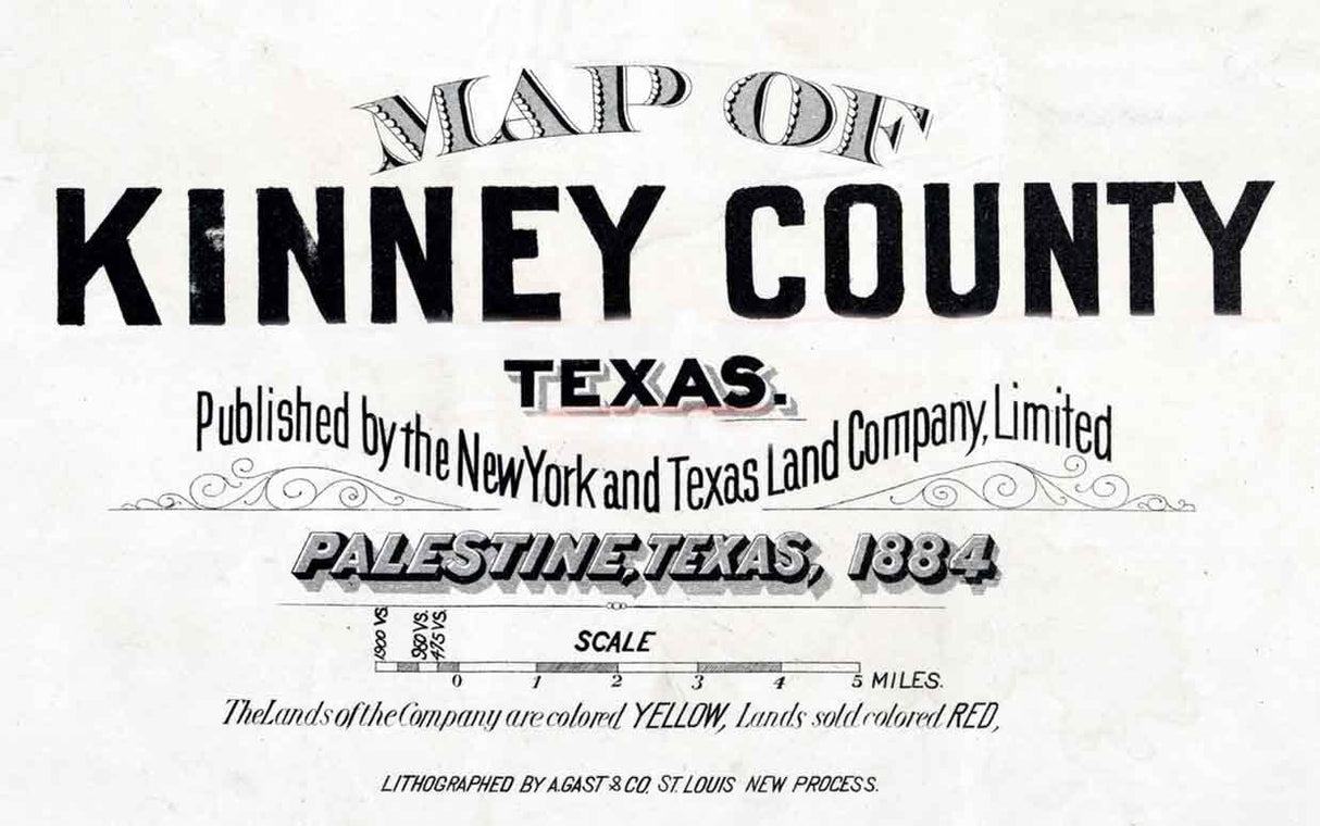 1884 Farm Line Map of Kinney County Texas