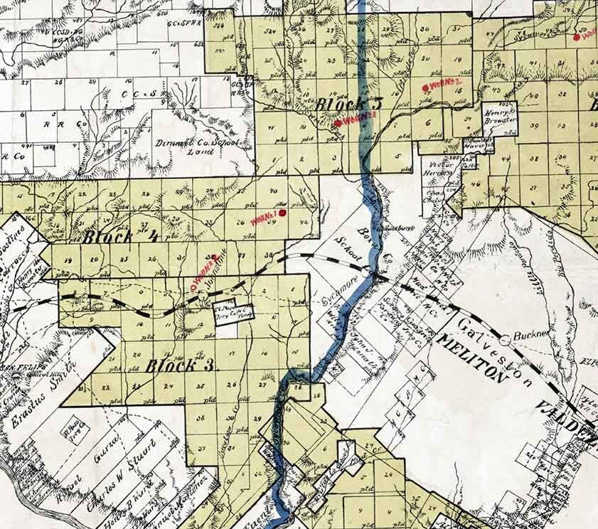 1884 Farm Line Map of Kinney County Texas