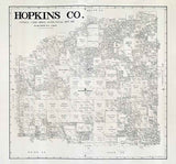 1885 Farm Line Map of Hopkins County Texas