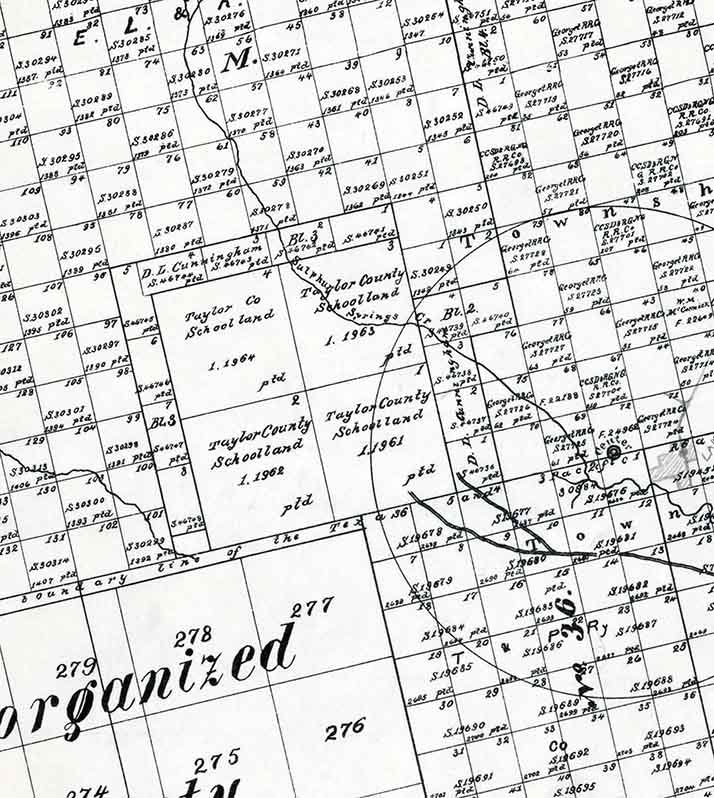 1892 Farm Line Map of Dawson County Texas