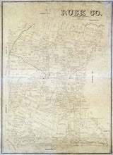 1895 Farm Line Map of Rusk County Texas