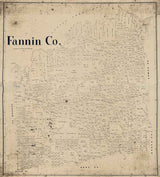 1901 Farm Line Map of Fannin County Texas