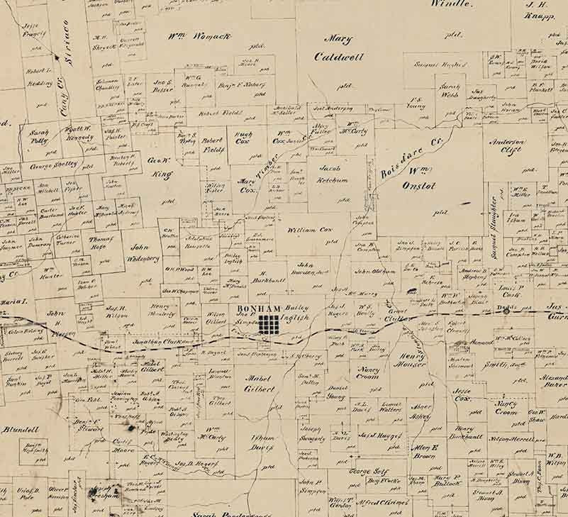 1901 Farm Line Map of Fannin County Texas