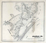 1880 Farm Line Map of Aransas County Texas