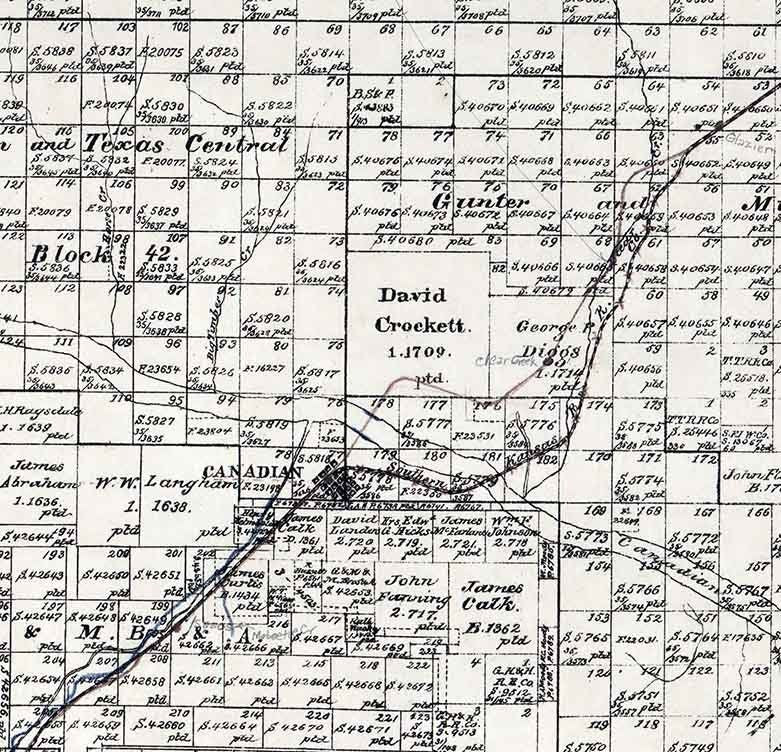 1888 Farm Line Map of Hemphill County Texas