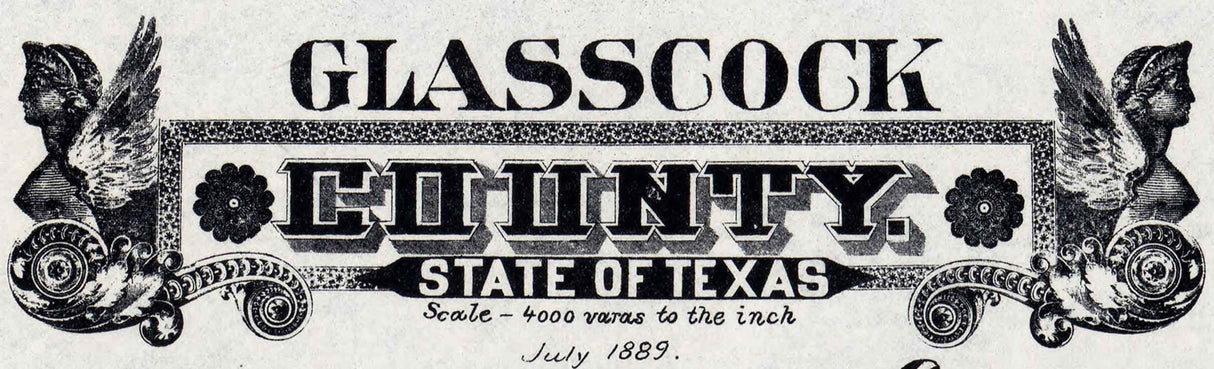 1889 Farm Line Map of Glasscock County Texas