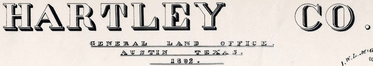 1892 Farm Line Map of Hartley County Texas