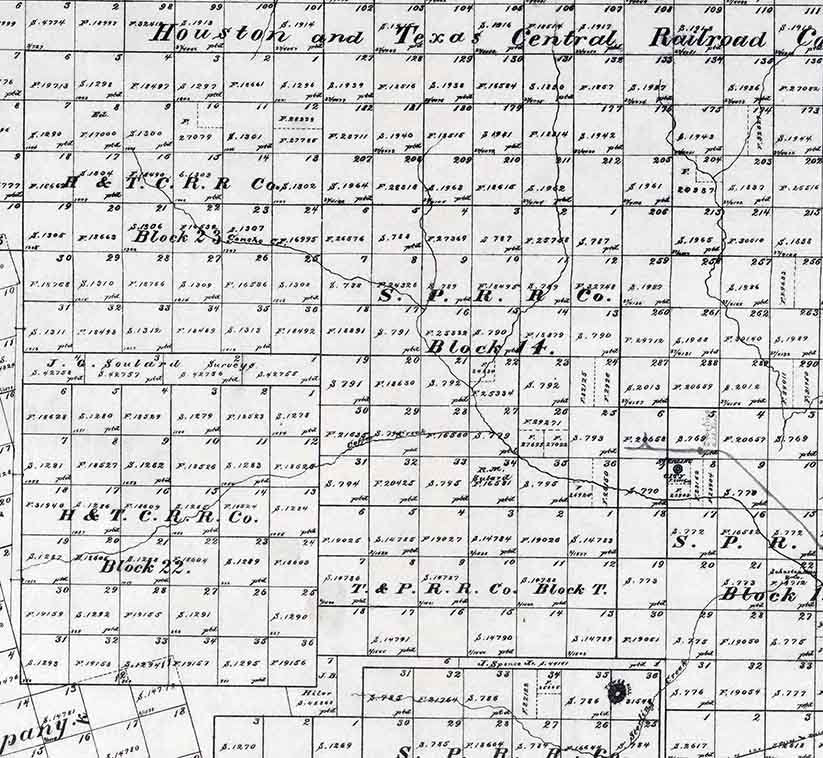 1892 Farm Line Map of Sterling County Texas