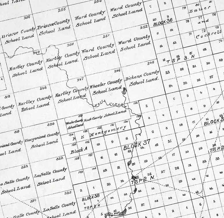 1894 Farm Line Map of Martin County Texas