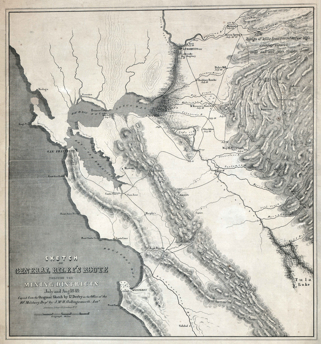 1849 Map of Mining Districts California