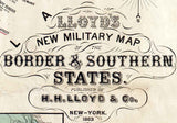 1863 Map of Lloyds Military Border and Southern States