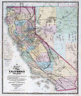 1867 Map of California and Nevada