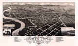 1883 Panoramic Map of Miles City Custer County Montana