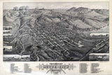 1884 Panoramic Map of Butte-City Silver Bow County Montana