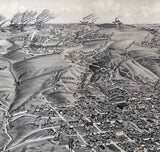 1884 Panoramic Map of Butte-City Silver Bow County Montana