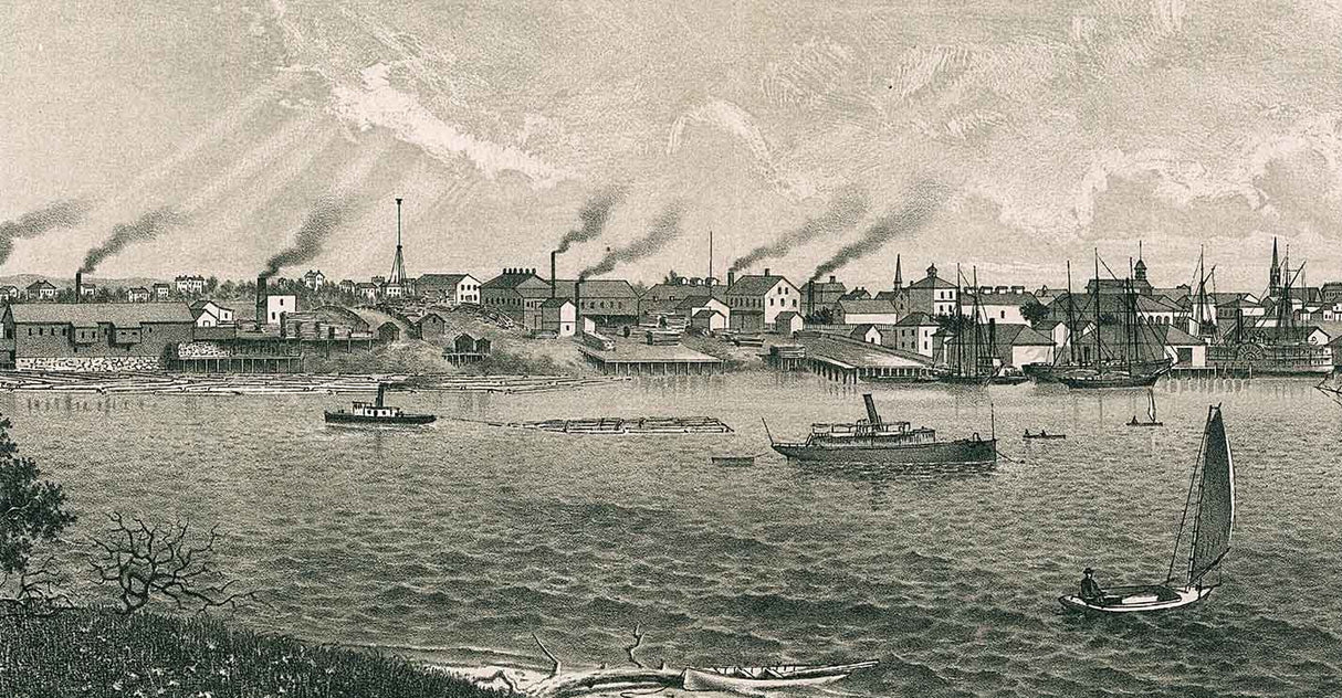 1884 Panoramic Map of Victoria British Columbia Canada